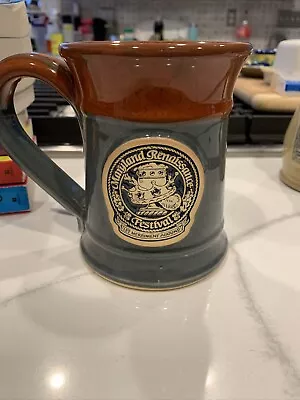 Maryland Renaissance Festival Ceramic Mug Gray Brown- Let Merriement Abound • $9.99