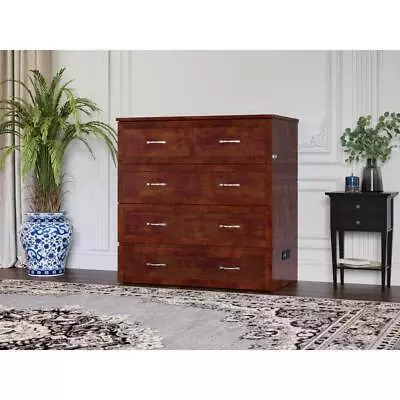 AFI Murphy Bed W/ Mattress + Built In Charging Station Twin XL Solid Wood Walnut • $1184.23