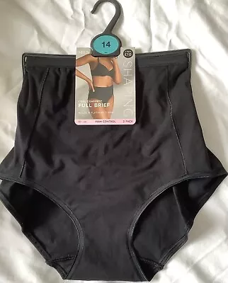 New Marks And Spencer Black Firm Control Full Brief Size 14 • £1.99
