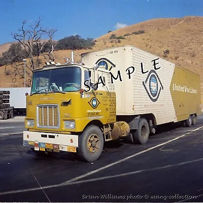 '60's MACK F COE - UNITED VAN LINES - Taken At The Grapevine Brake Check N Of LA • $10