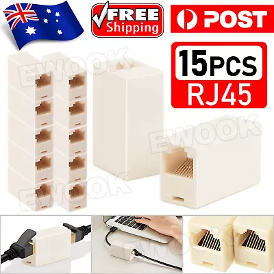 15xRJ45 Coupler Cat6 Cat5e Ethernet Cable Extender Joiner LAN Adapter Connector • $5.25