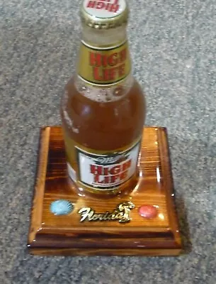 Vintage Miller High Life 12 Oz. Beer Bottle On Florida Wood Mount • $20