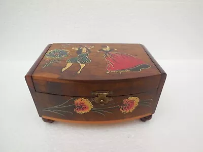£11 • Buy Vintage Wooden Musical Jewellery Box ~ Costa Brava Decoration ~ 4 Feet To Base