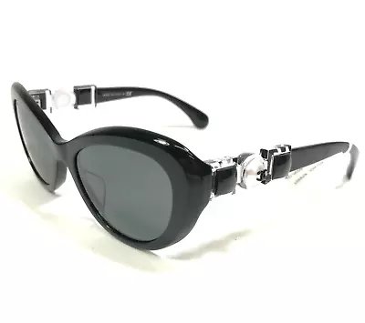 CHANEL Sunglasses 5443-H-A C.501/S4 Black Clear Faux Pearl Cat Eye Black Lenses • £265.97