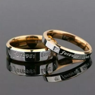 Women Band Rings Love Forever Titanium Steel Wedding Promise Couple Men Rings • £3.07