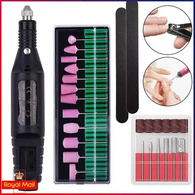 1 Set Electric Machine Manicure Pedicure Nail Drill Portable Nail File Buffer UK • £9.26