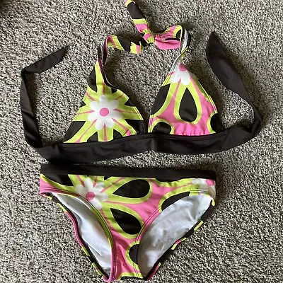 La Blanca By Rod Beattie Bikini Size 4 Brown Pink & Green • $35