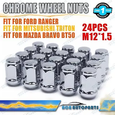 24PCS Chrome Wheel Nuts For Ford Ranger Triton Bravo BT50 Mazda M12x1.5 AU Stock • $22.70