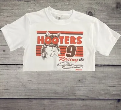 Hooters Racing Unisex Adult Crop Top T Shirt New Retro Vintage White • $18.99