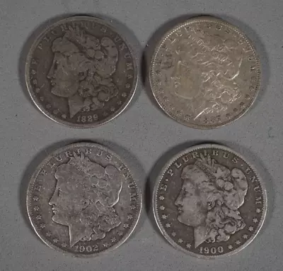 Lot Of 4 Morgan Silver Dollars 1887 O - 1889 O - 1902 P - 1900 O • $54.88