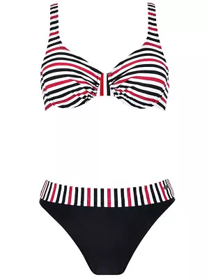 Striped Bikini Set Underwired Prothesis Pockets & Removable Padding Bikini Set • £23.99