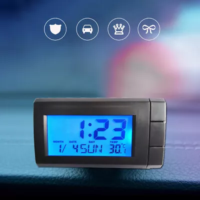 Mini Digital Clock Date Time Temperature For Car Interior Dashboard Table Desk • £8.89