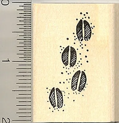 Hoof Prints Rubber Stamp D9209 WM Goat Sheep Deer Cow • $14