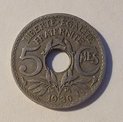 Rare 1930 5 Centimes French Coin • $18.65