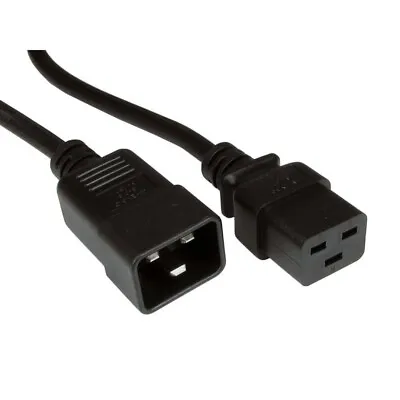 £4.75 • Buy 2m C19 To C20 Cable Power Extension UPS Jumper Lead IEC Male To Female