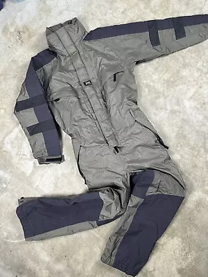 Vintage Helly Hansen HH  Equipe Mens M One Piece Ski Snow Suit Hooded Bib Taupe • $91.03