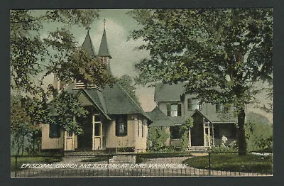 Lake Mahopac NY: 1907-08 Postcard EPISCOPAL CHURCH & RECTORY O. Marx Publisher • $8