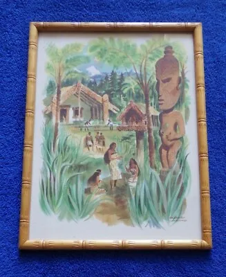 Vintage Hawaiian Matson Line New Zealand Watercolor Menu L. Macouillard Hawaii • $99