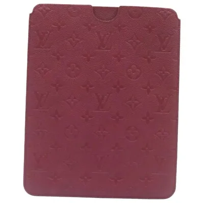 LOUIS VUITTON Monogram Empreinte IPad Leather Case Dark Red/ Plum Authentic • $300