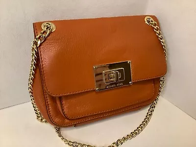 Michael Kors Orange Sloan Crossbody Purse Shoulder Bag W/Chain Link Strap • $39.99