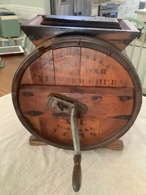 $111.30 • Buy Vintage Original Early 1900 3 Gal New Style White Cedar Butter Churn 