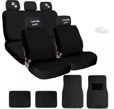 For Toyota New 4x I Love My Dog Paws Logo Headrest With Seat Covers And Mats • $59.36