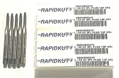 RapidKut 2-56 Hand Tap HSS 3 Flute H1 Plug Taps 5 Pack USA Made • $26.99