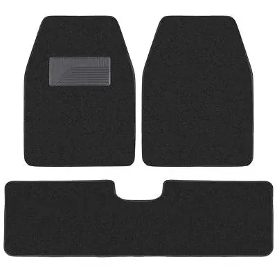 3pc Set Black Heavy Duty Carpet SUV Van Pickup Car Floor Mats Front Rear Rug • $26.95