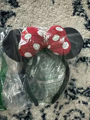 Mickey Mouse Ears Red White Bow • $2.99