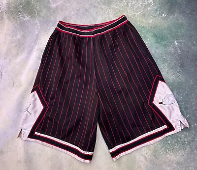 Vintage Air Jordan Pinstripe Wings Black Red Men's Basketball Shorts Size XL. • $55