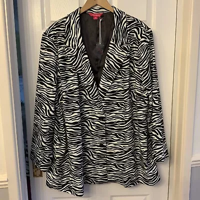 Bnwt Urban Threads Zebra 🦓 Print Blazer Jacket - Uk 26 • £18