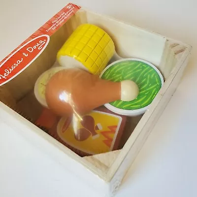 Melissa And Doug Play Wooden Food Dinner Picnic Box 5 Piece Set Pretend Play New • $8.79
