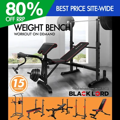 BLACK LORD Weight Bench Power Tower Squat Rack Sit-up Multi-Station Fitness • $100.95