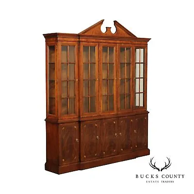 Drexel Heritage Regency Court Flame Mahogany Inlaid Breakfront China Cabinet • $2195