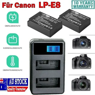 LP-E8 Battery For Canon EOS 550D 600D 650D 700D Kiss X4 X5 Rebel T2i T3i Charger • $30.99