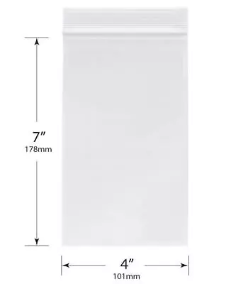 200  4  X 7  Reclosable Bags 2-MilL Clear Zip Lock Zipper Seal Jewelry Baggies • $9.68