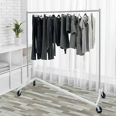 Commercial Garment Rack Rolling Z-Base Storage Clothing Shelving Rack Heavy-Duty • $36.59