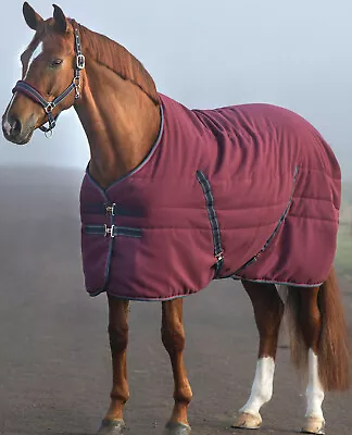 Horseware Rambo Stable Rug With Embossed Lining Liteweight 100g Burgundy 5'6-7'3 • £122.95