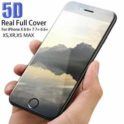 5D Full Cover Tempered Glass Screen Protector For IPhone  X Xs Max Xr 8 7 6 Plus • $7.49