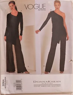 FF UNCUT Vogue Pattern Designer Donna Karan #2064 Miss Sz 6-10 Dressy Top &Pants • $12.95