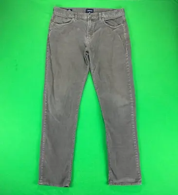 J Crew Corduroy Jeans Men 34X34 Brown 770 Corduroy Pants Straight Slim Trousers • $13.49