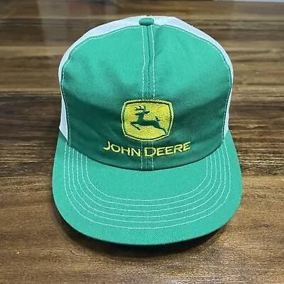 Vintage John Deere K-Products Hat Cap Snap Back Green White Mesh Trucker • $19.98