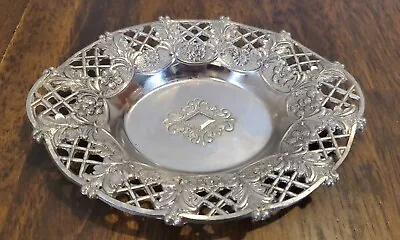Vintage Ornate Silver Metal Vanity Soap Dish Layered Floral & Punched Detail 6x4 • $14.99
