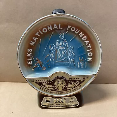 Vintage Jim Beam  Decanter Liquor Bottle Elks National Foundation Decanter  F916 • $55