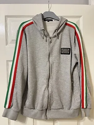 Dolce & Gabbana Gym Collection Men’s Grey Full Zip Hoodie Jacket Large L D&G • £85