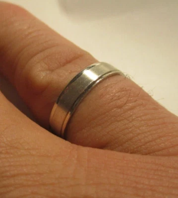 £8.89 • Buy Silver Mm Wide D Shaped Wedding Ring  Matt Finish Diamond Cut Edge Size O 1/2