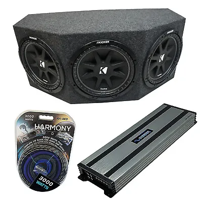 Kicker Comp C12 Triple 12  Subwoofer Loaded 1800 Watt Sub Box & HA-A1500.1 Amp • $521.99