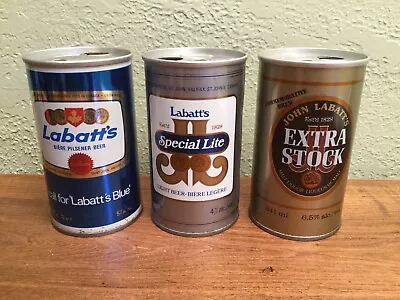 Lot Of 3 - Vintage Labatt's Steel Beer Cans - Blue Special Lite Extra Stock • $6