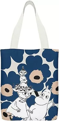 Moomin Snufkin Tote Bag A4 Canvas Back 38×32cm NEW From JAPAN • $38.80