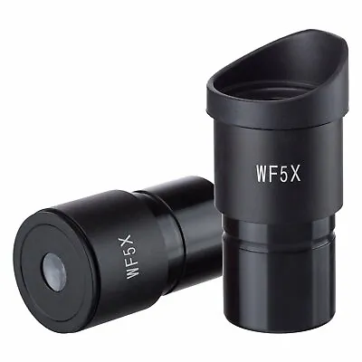 One Pair WF5X Stereo Microscope Eyepieces With Rubber Eye Cups Mount 30.5mm • $9.41